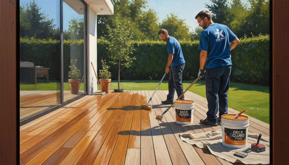 Fort Lauderdale deck sealing service by painting contractors protecting wood from sun, humidity and salt air