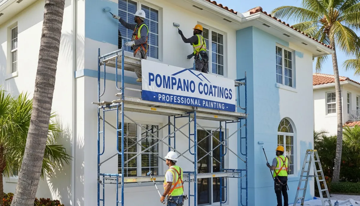 Fort Lauderdale, FL painting contractors applying fresh interior and exterior paint for a home